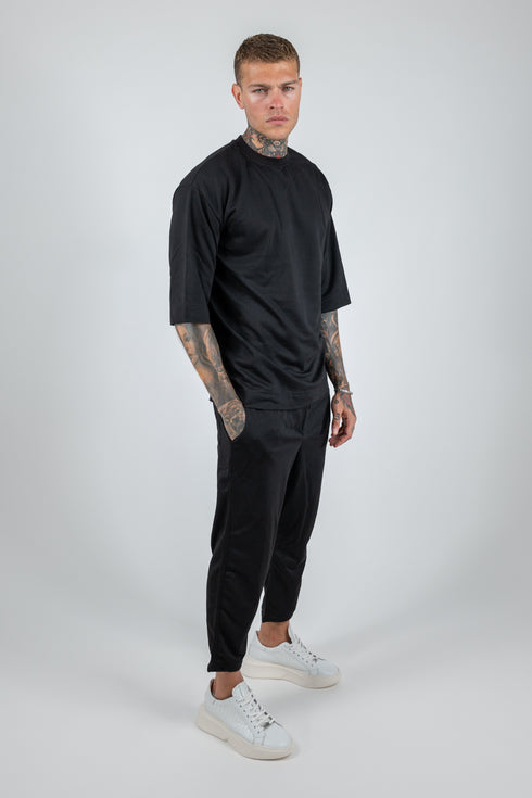 Set 3/4 T-shirt With Japanese Pants In Black