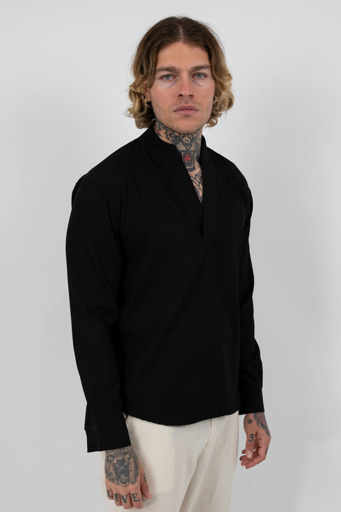 Mandarin Linen Shirt