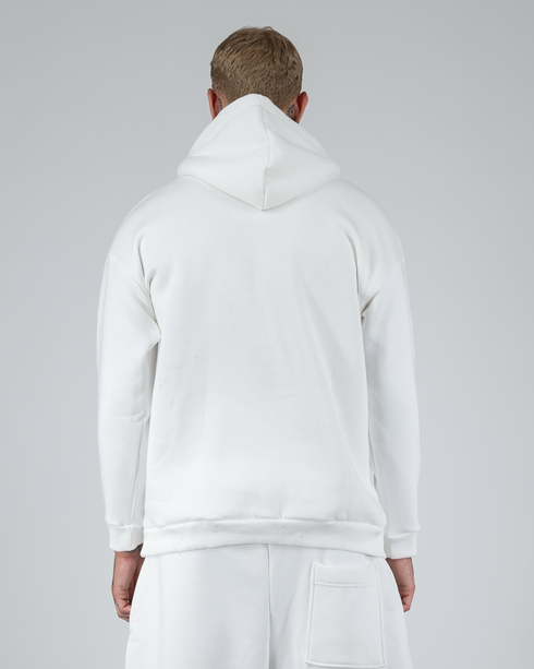 Hoodie With Snaps In White