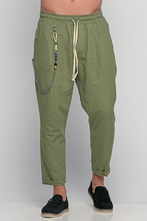 Linen Pants With Chain