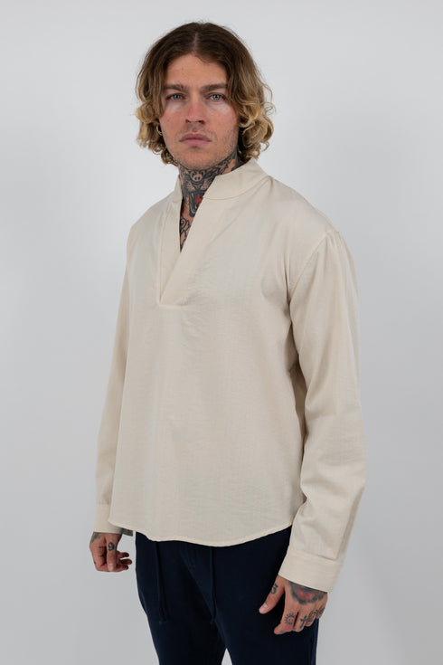 Mandarin Linen Shirt