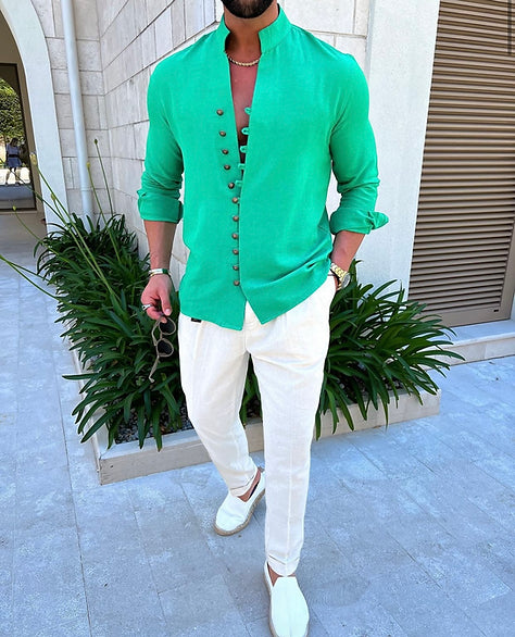 Shirt Green With Buttons