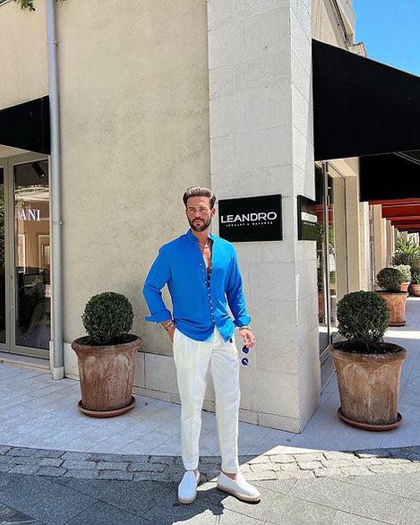 Shirt Blue With Buttons