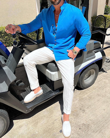 Shirt Blue With Buttons