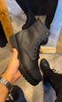 Leather Winter Boots In Total Black