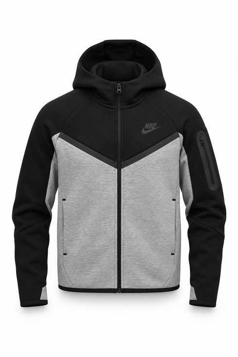 Nike Tech Fleece Zip Hoodie Black/Grey (Junior)
