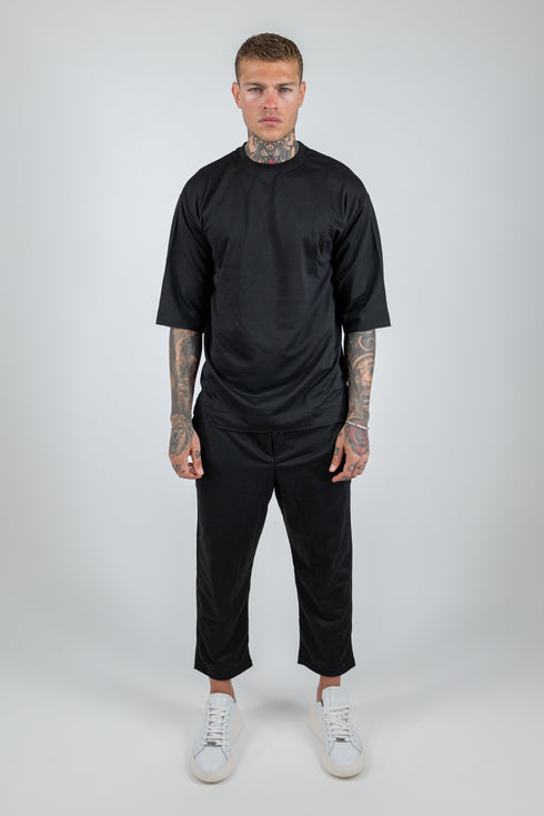 Set 3/4 T-shirt With Japanese Pants In Black