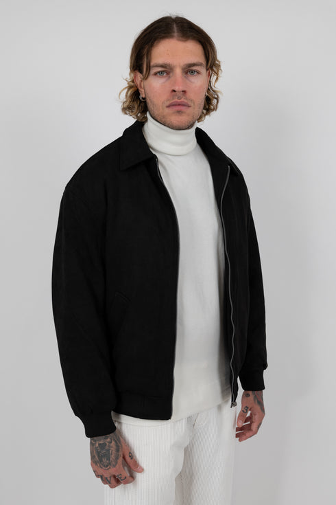 Ivory Suede Bomber