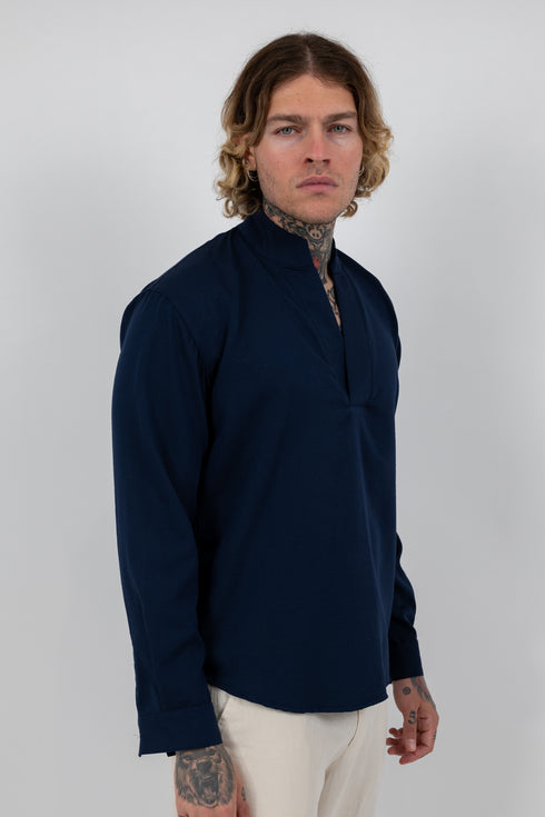 Mandarin Linen Shirt
