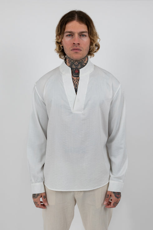 Mandarin Linen Shirt