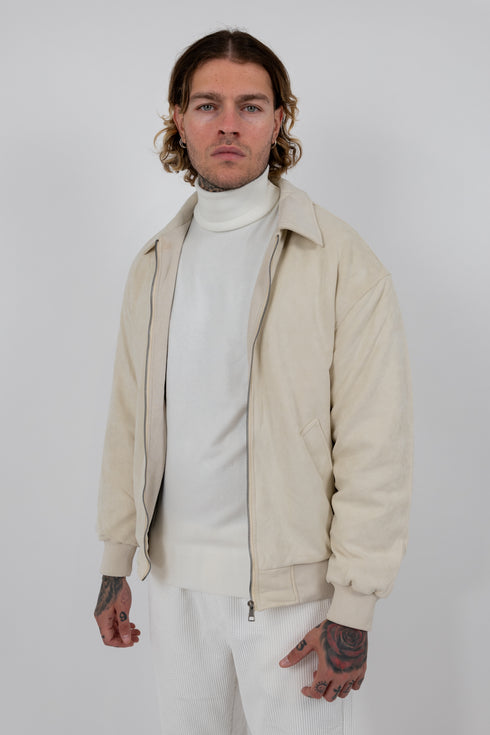 Ivory Suede Bomber