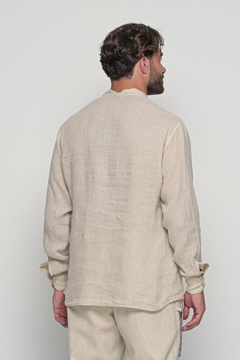 Linen Notched Neck Shirt