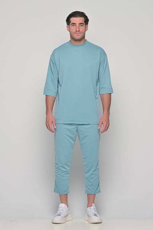 Set 3/4 T-shirt With Japanese Pants In Blue