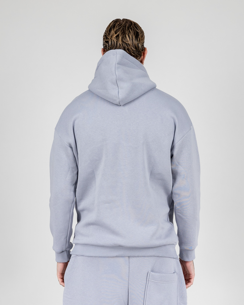 Hoodie With Snaps In Grey