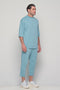 Set 3/4 T-shirt With Japanese Pants In Blue
