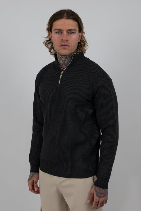 Half-Zip Ribbed Sweater J6916