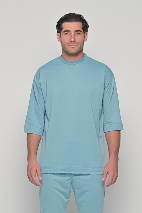Set 3/4 T-shirt With Japanese Pants In Blue