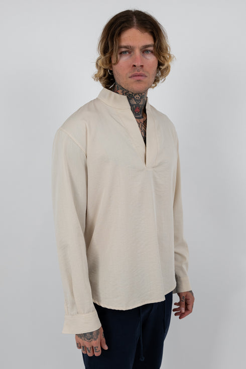 Mandarin Linen Shirt