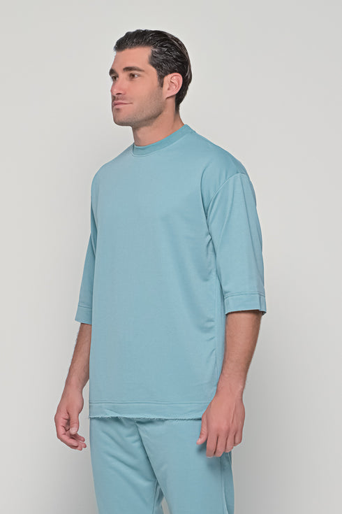 Set 3/4 T-shirt With Japanese Pants In Blue