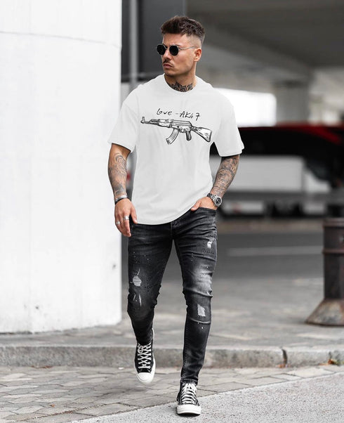 T-shirt Oversized Ak47 - White