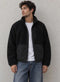 Two-Tone Fleece Jacket with High Collar - μπροστά
